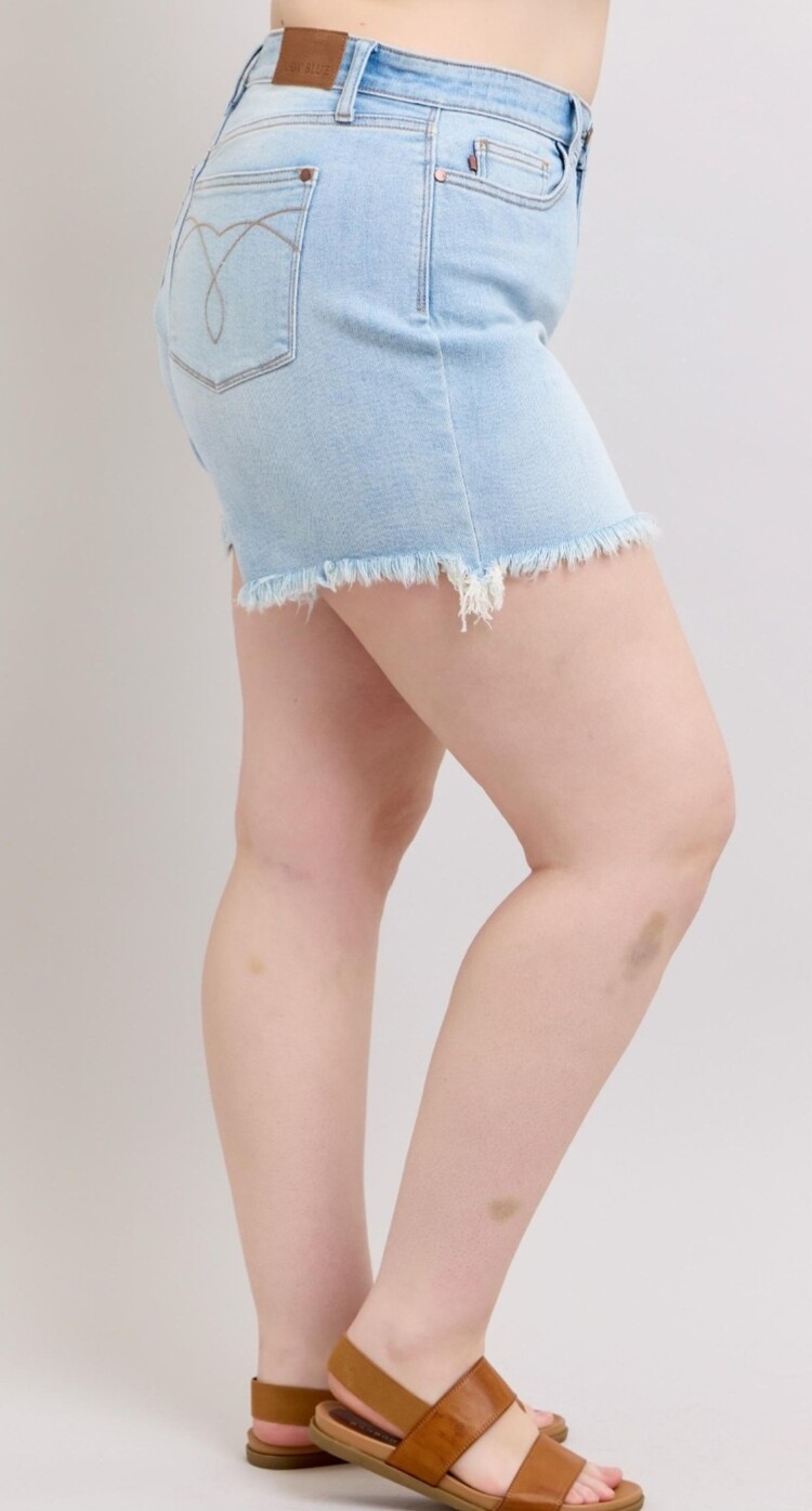 Judy Blue Long cutoff Dad Shorts