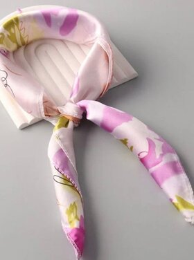 Satin floral scarves