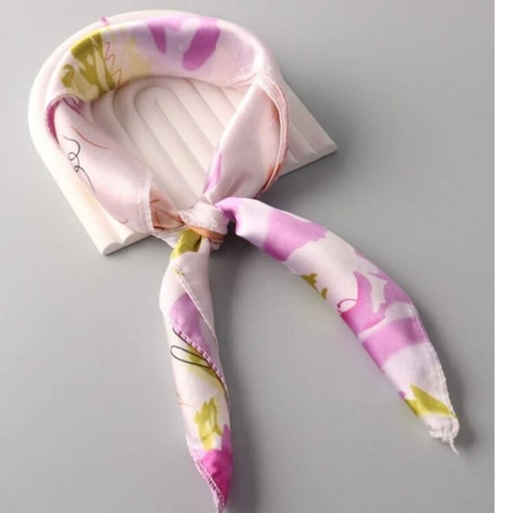 Satin floral scarves