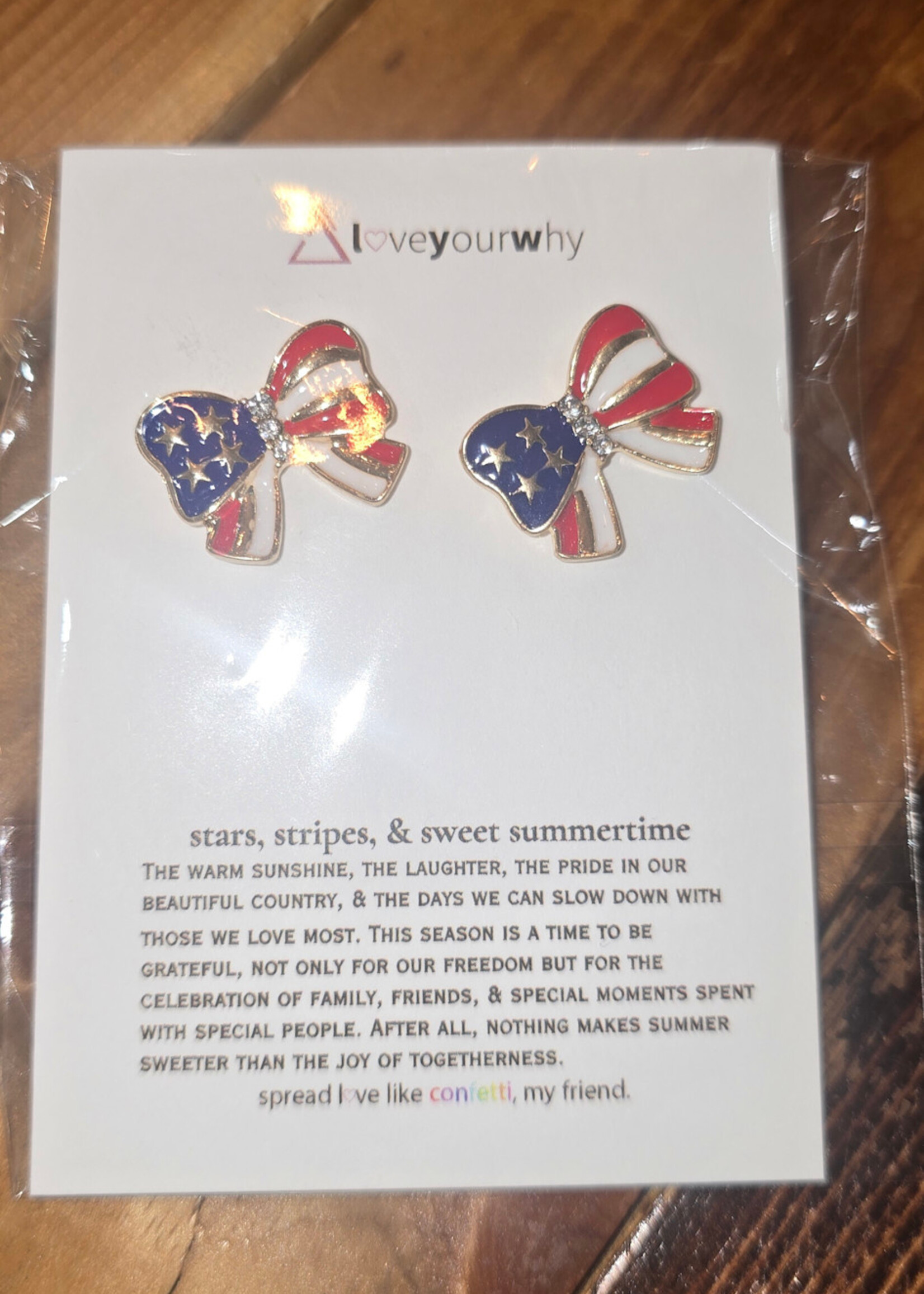 Flag bow earrings
