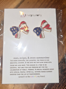 Flag bow earrings