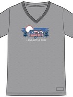 Life is Good WOMEN'S LAND OF THE FREE CAMPER SHORT SL