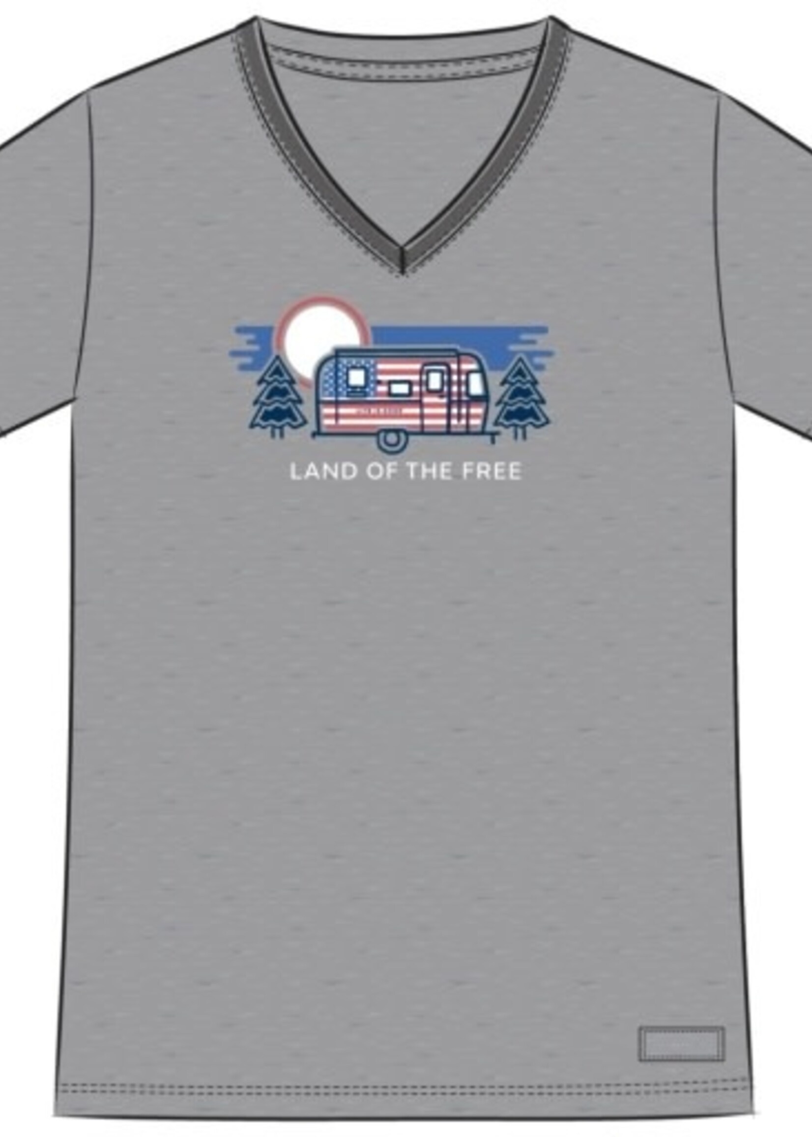 Life is Good WOMEN'S LAND OF THE FREE CAMPER SHORT SL