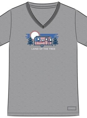 Life is Good WOMEN'S LAND OF THE FREE CAMPER SHORT SL