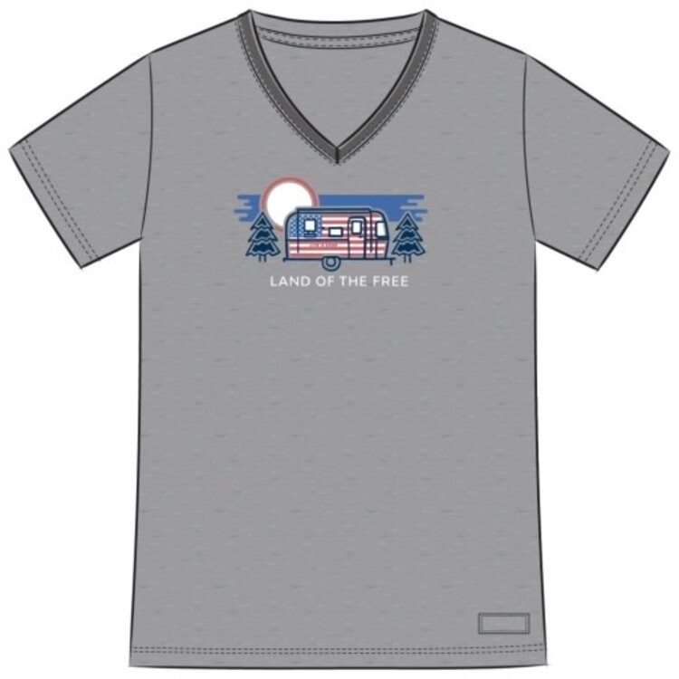 Life is Good WOMEN'S LAND OF THE FREE CAMPER SHORT SL