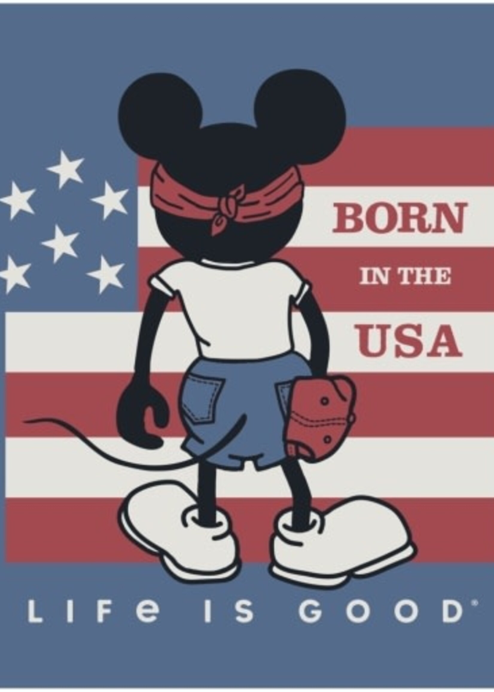 Life is Good MEN'S STEAMBOAT WILLIE BORN IN THE USA S
