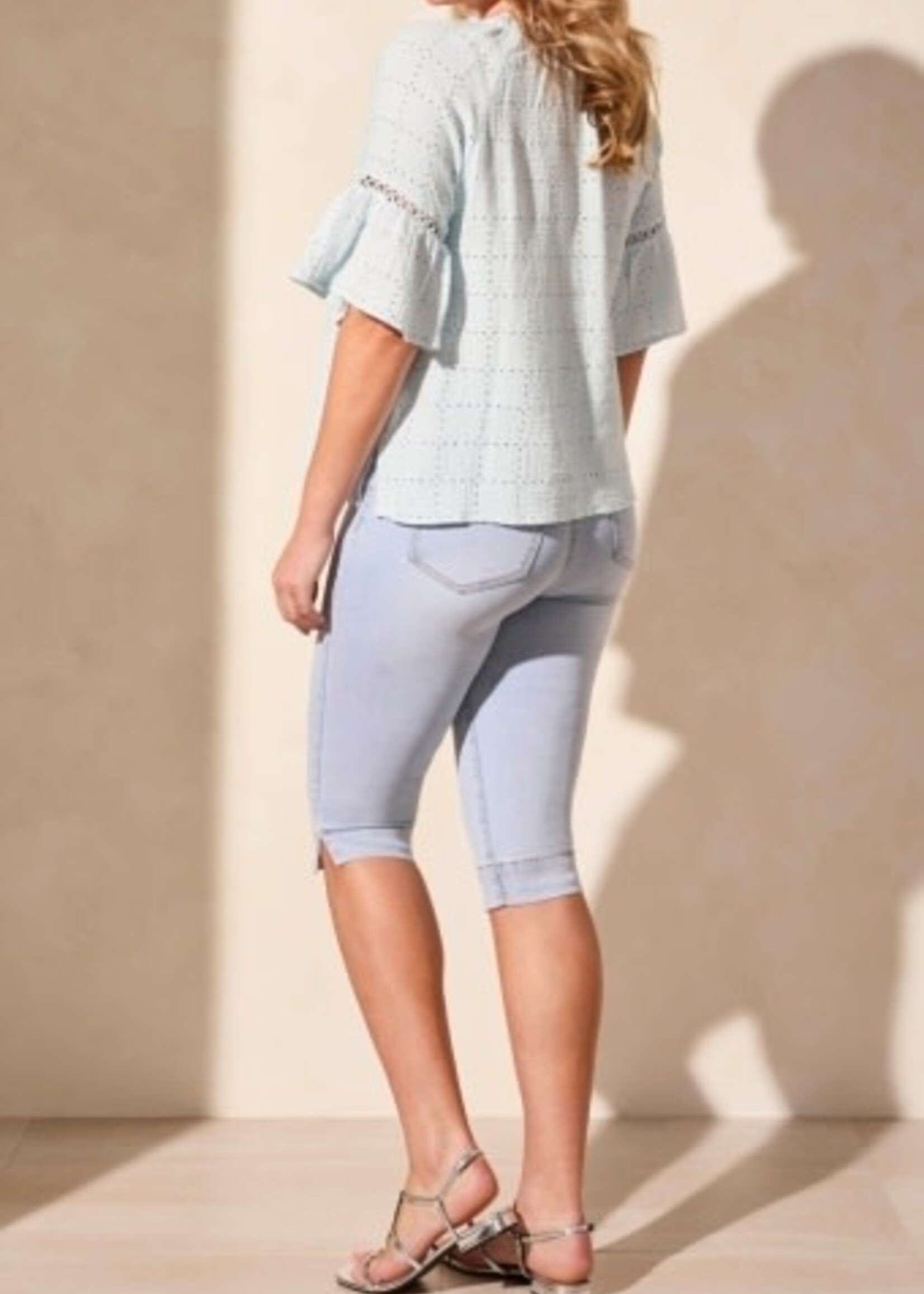 Tribal RAGLAN SLV BLOUSE W/ FANCY TAPE-WATER