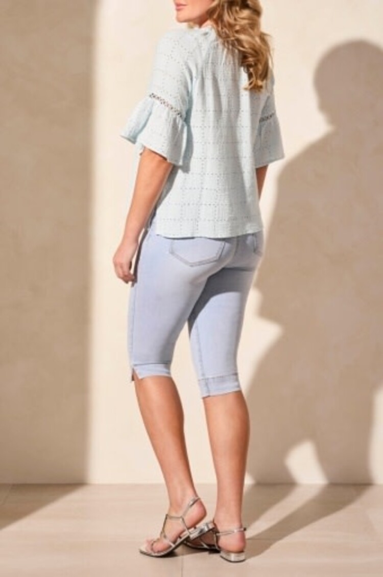 Tribal RAGLAN SLV BLOUSE W/ FANCY TAPE-WATER