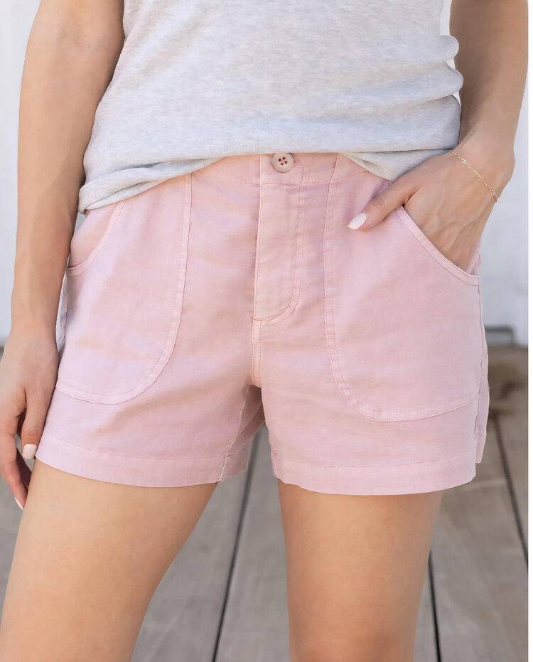 Grace & Lace Linen Shorts Blush