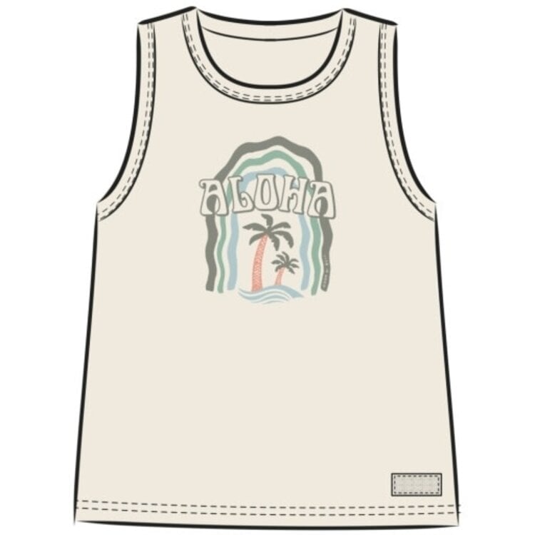 Life is Good WOMEN'S ALOHA PALMS CRUSHER BOXY TANK