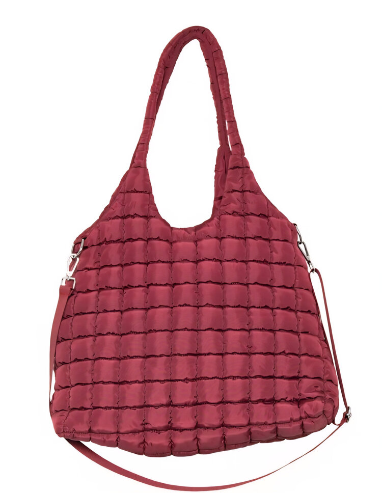 Rectangular quilted puffer tote