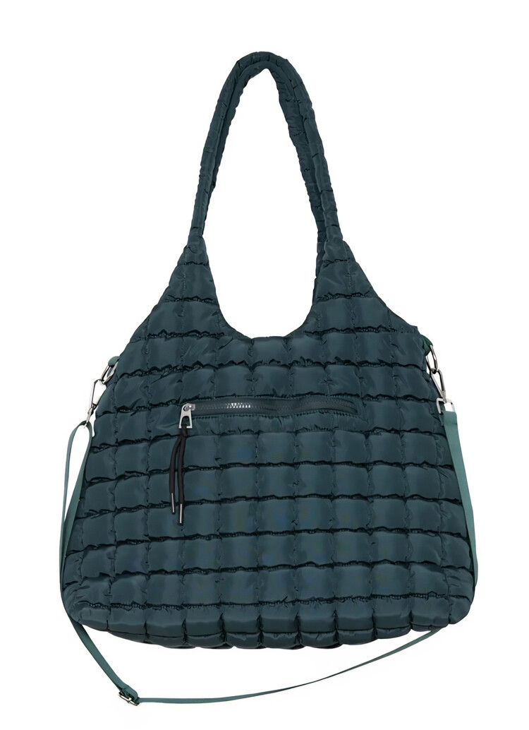 Rectangular quilted puffer tote