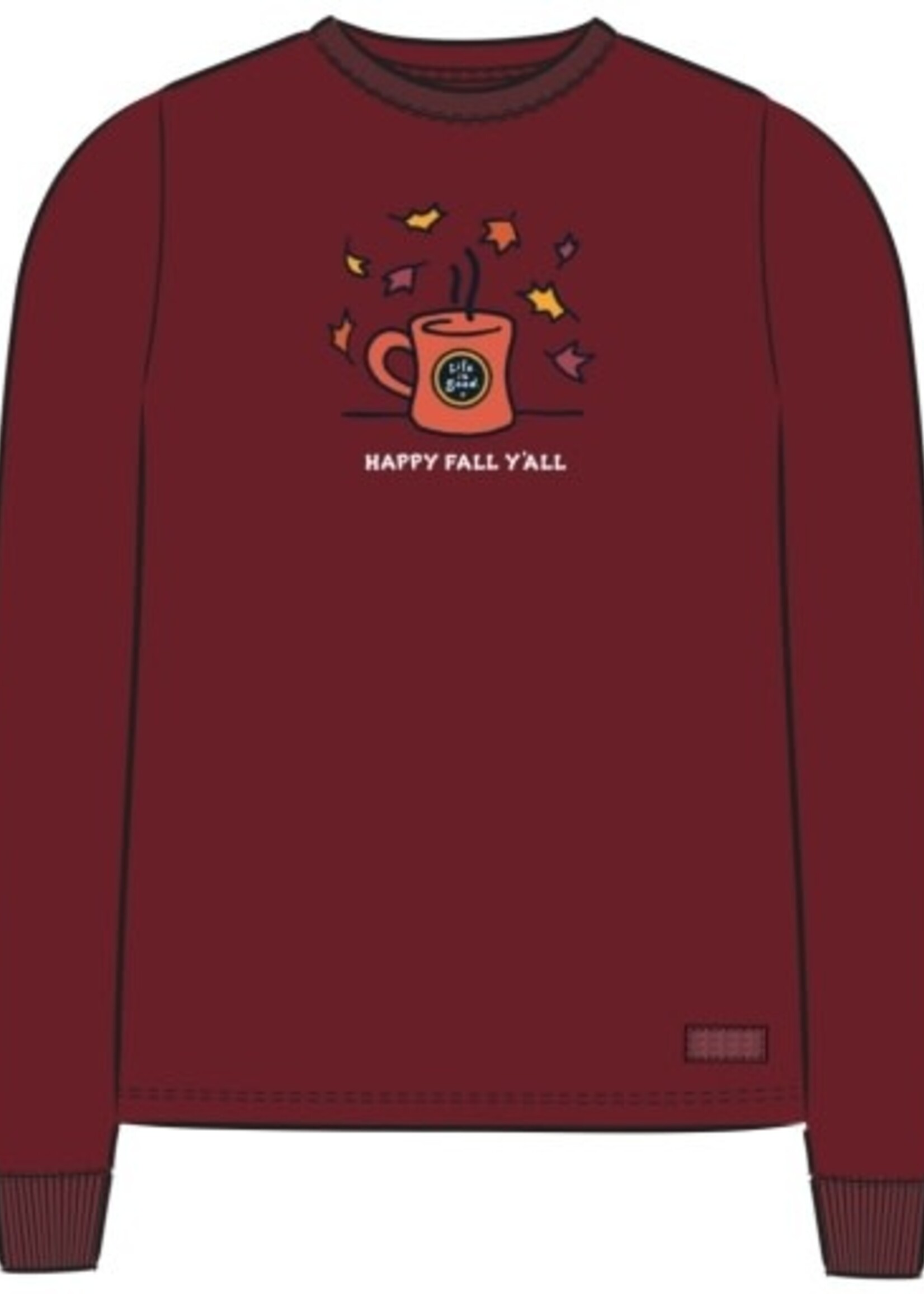 Life is Good WOMEN'S HAPPY FALL Y'ALL MUG LONG SLEEVE