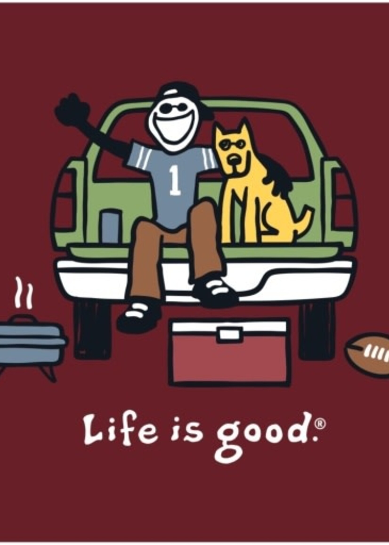 Life is Good MEN'S TAILGATE FOOTBALL SHORT SLEEVE CRU