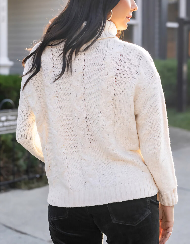 Grace & Lace High Neck Cable Knit