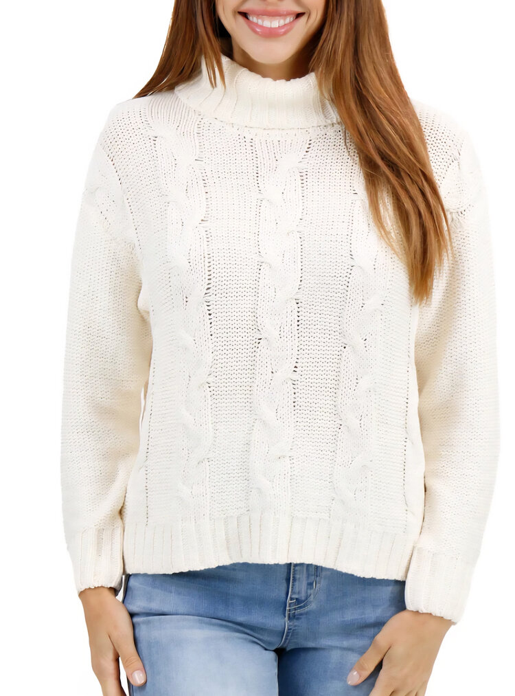Grace & Lace High Neck Cable Knit