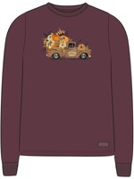 Life is Good WOMEN'S FALL FLOWERS & PUMPKINS PICKUP L