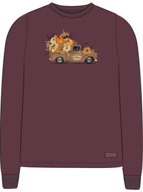 Life is Good WOMEN'S FALL FLOWERS & PUMPKINS PICKUP L