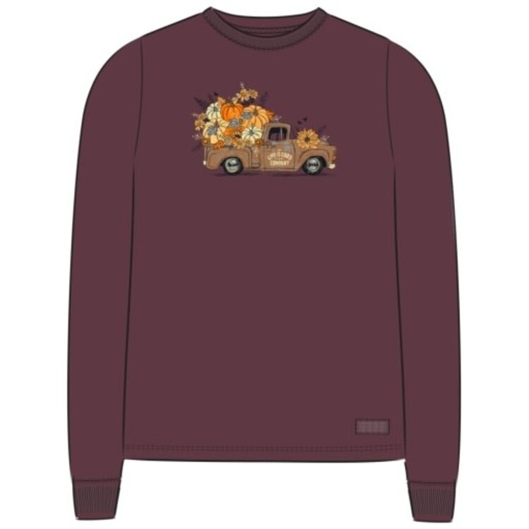 Life is Good WOMEN'S FALL FLOWERS & PUMPKINS PICKUP L
