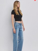 High Rise Dart Structured Barrel Jean