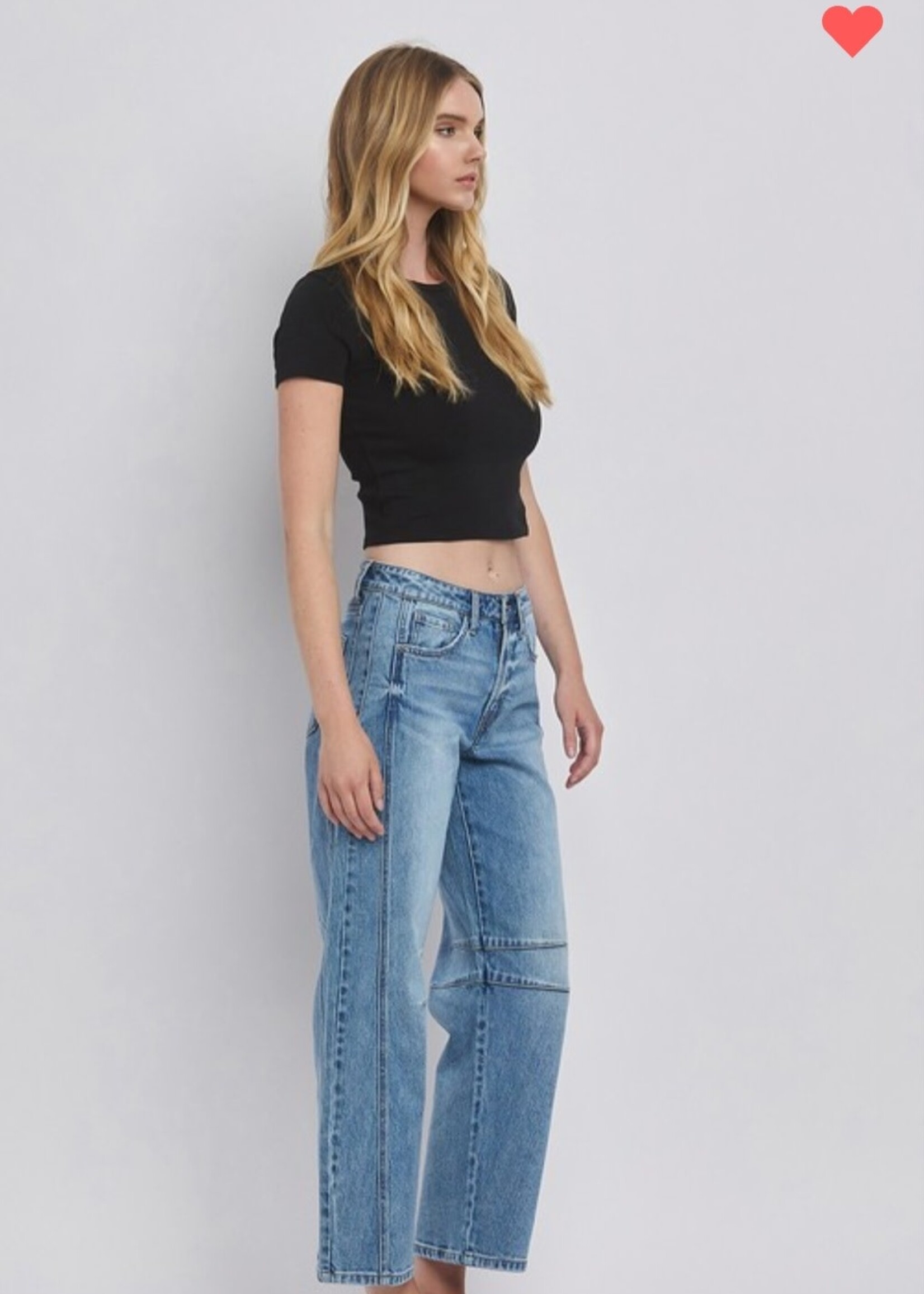High Rise Dart Structured Barrel Jean