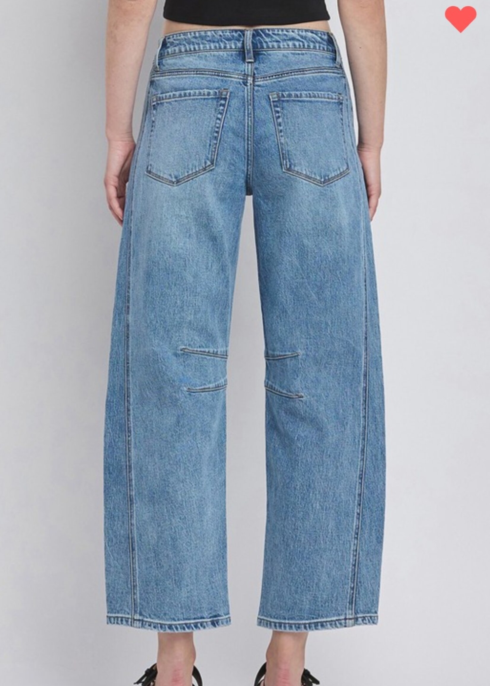 High Rise Dart Structured Barrel Jean