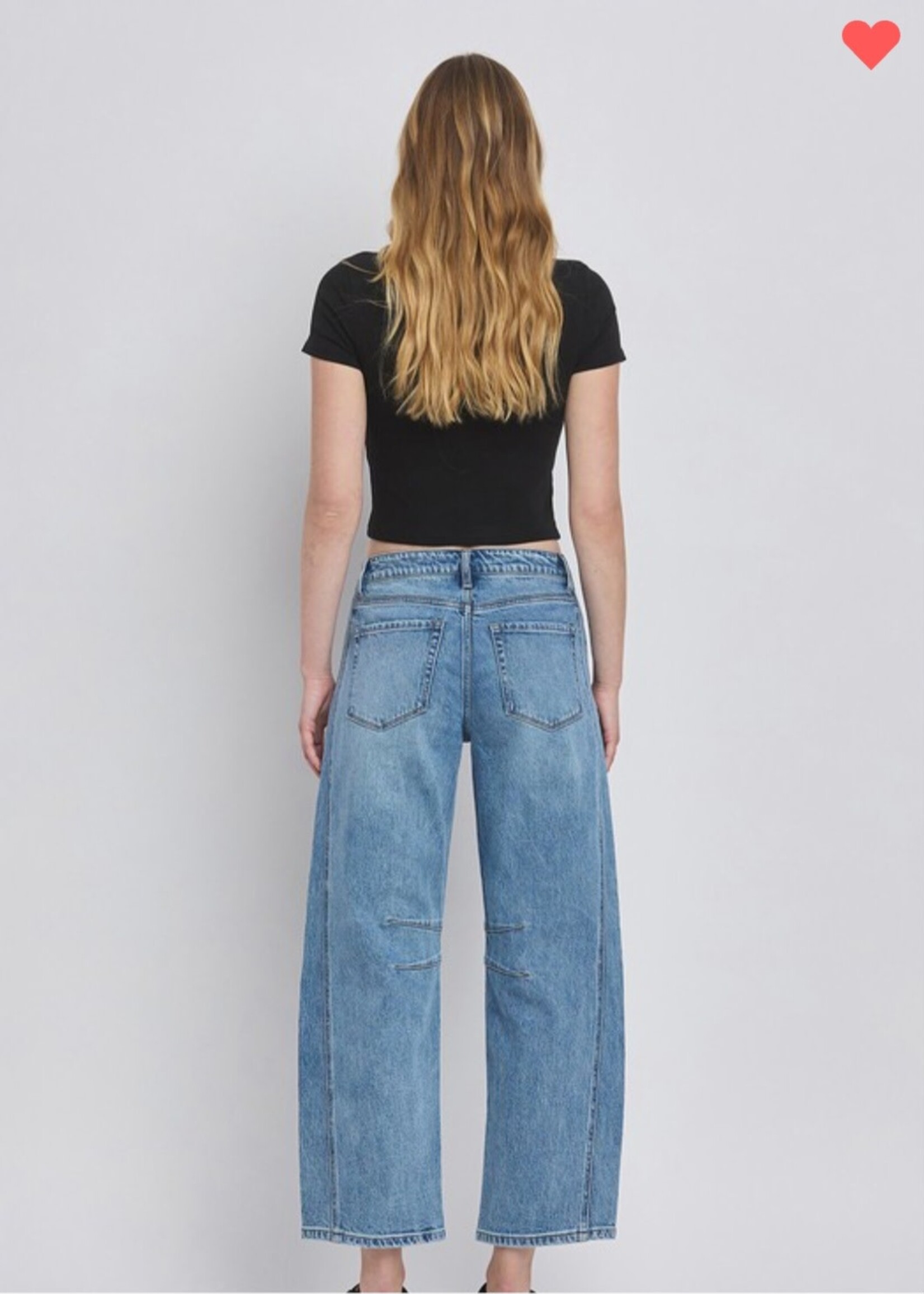 High Rise Dart Structured Barrel Jean