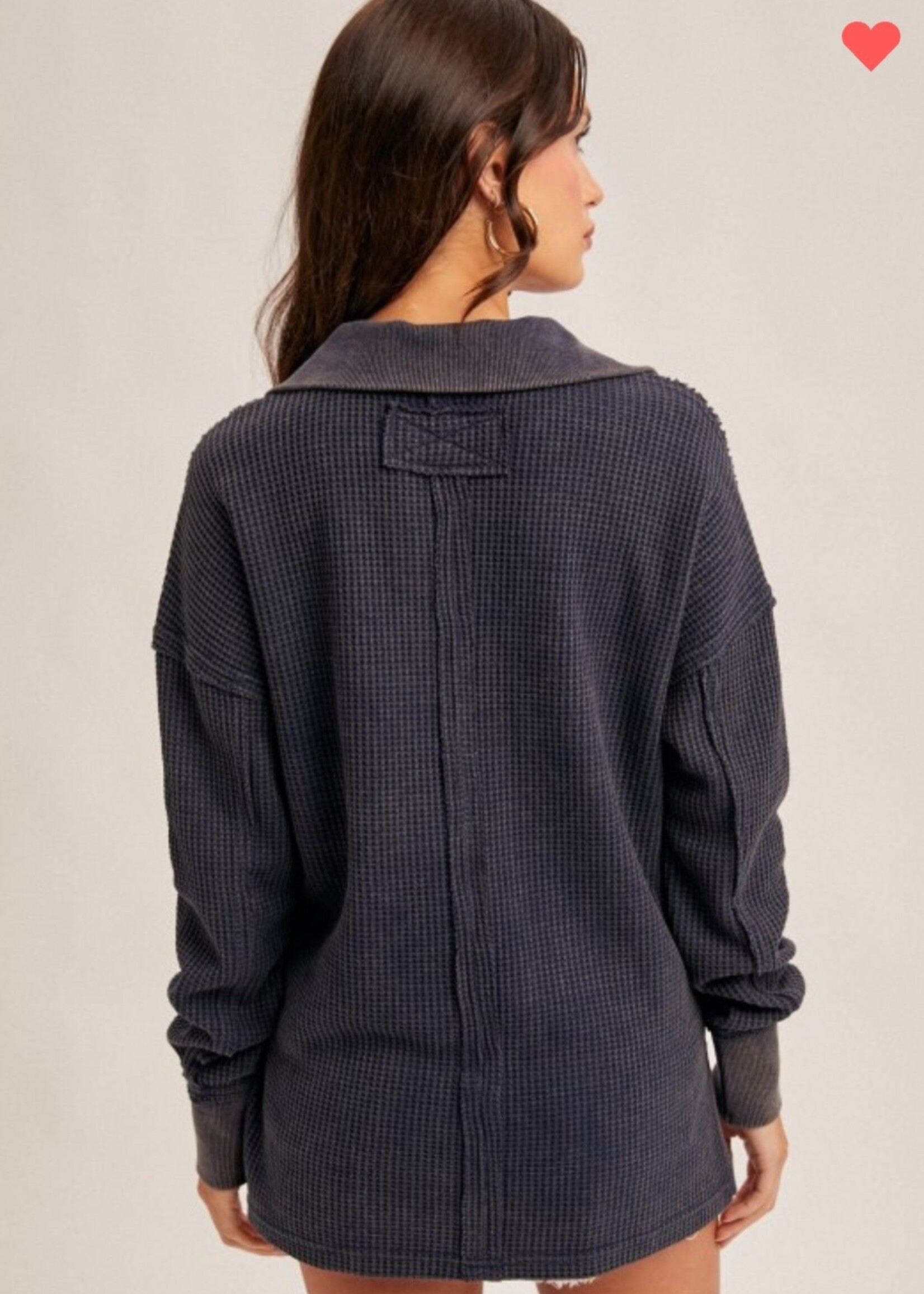 Hem & Thread Washed Waffle Pullover