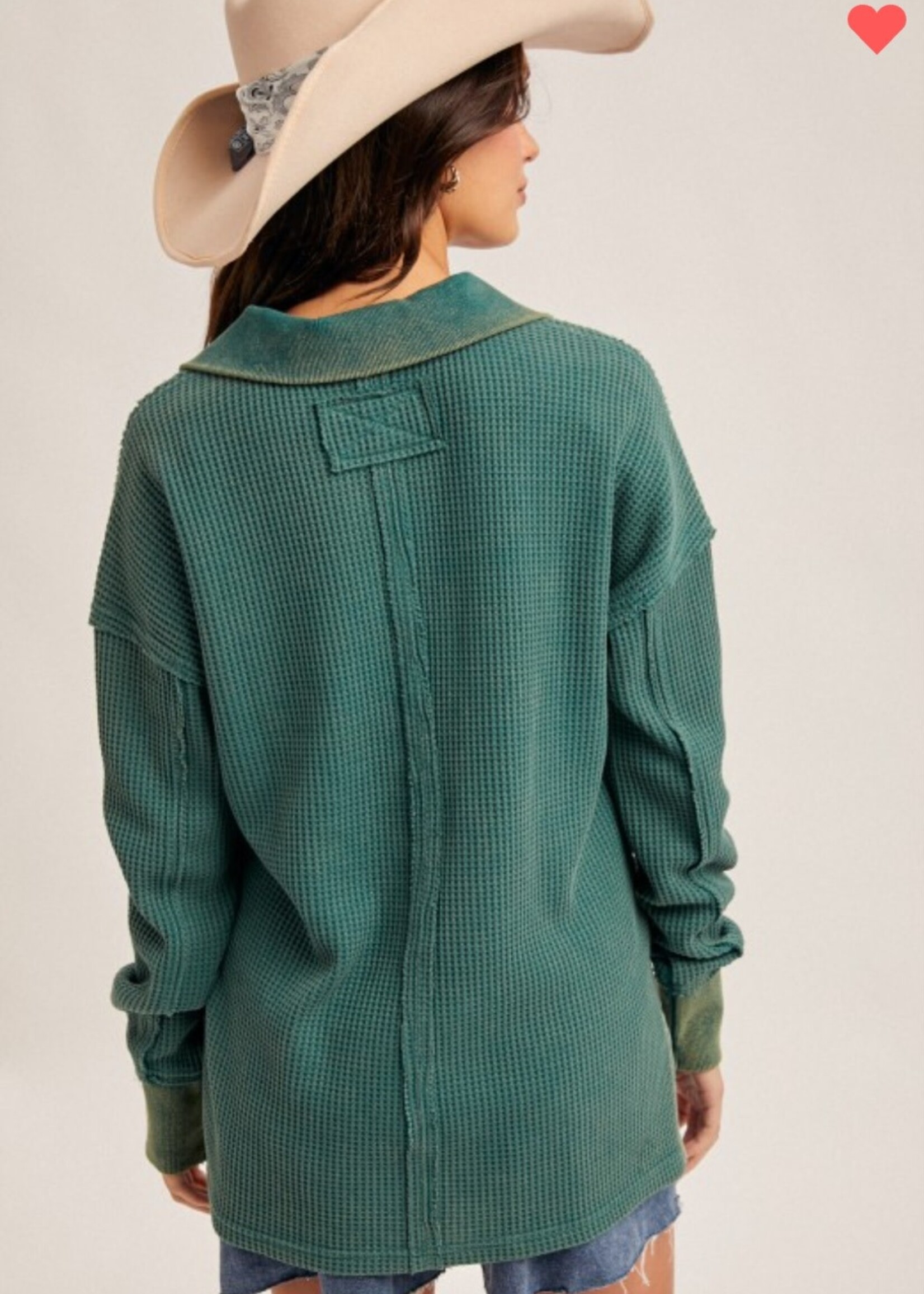 Hem & Thread Washed Waffle Pullover
