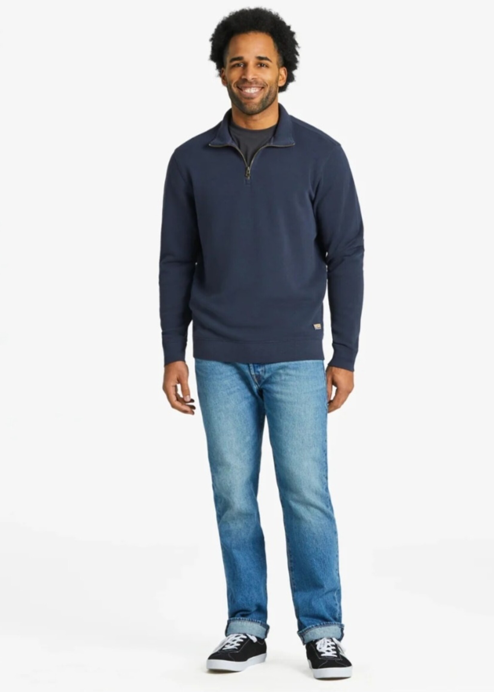 Life is Good MEN'S SOLID FRENCH TERRY QUARTER ZIP