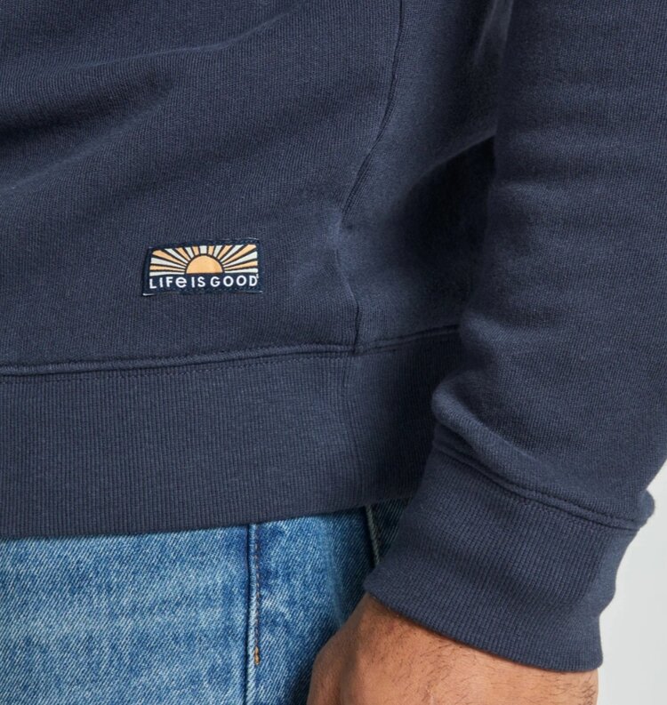 Life is Good MEN'S SOLID FRENCH TERRY QUARTER ZIP