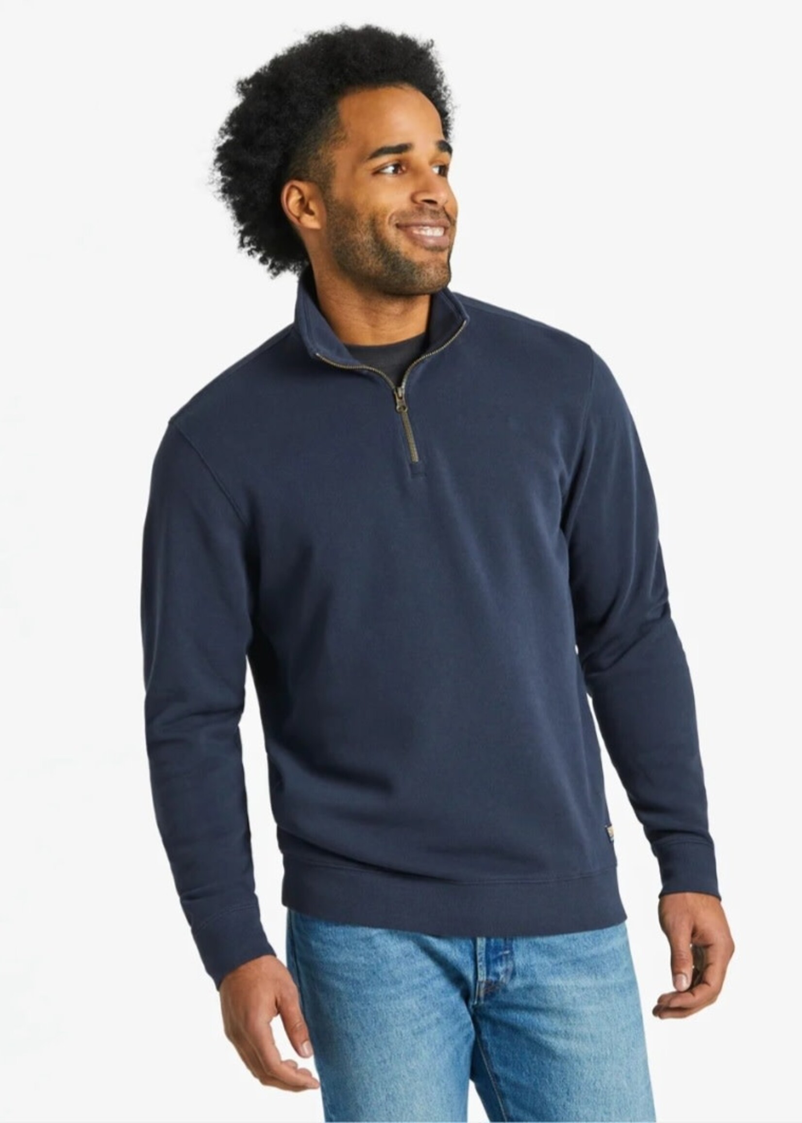 Life is Good MEN'S SOLID FRENCH TERRY QUARTER ZIP
