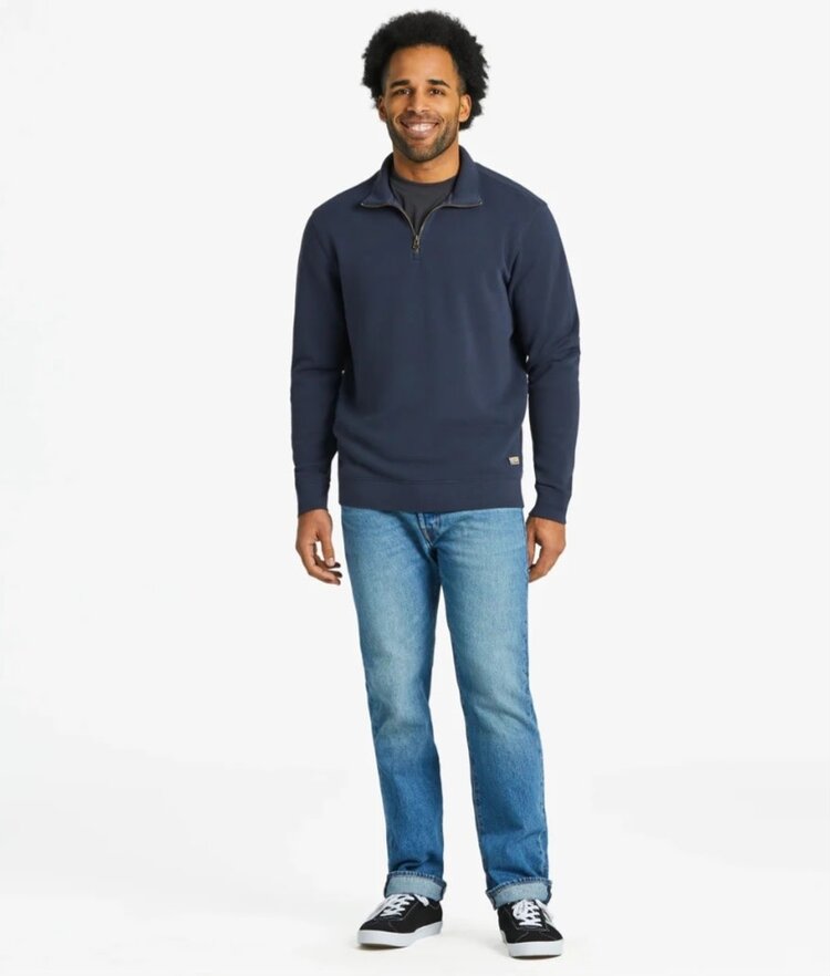 Life is Good MEN'S SOLID FRENCH TERRY QUARTER ZIP
