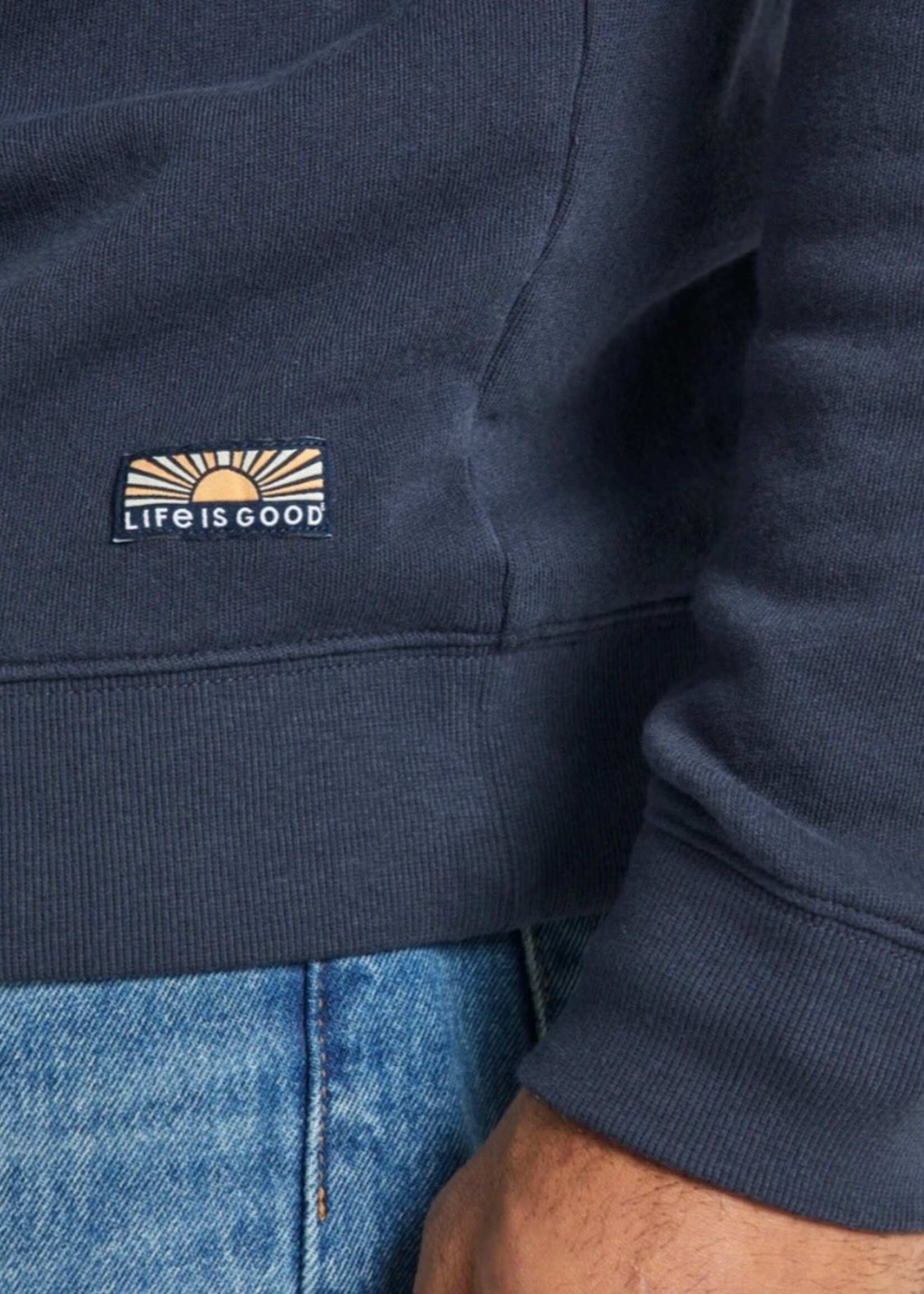 Life is Good MEN'S SOLID FRENCH TERRY QUARTER ZIP