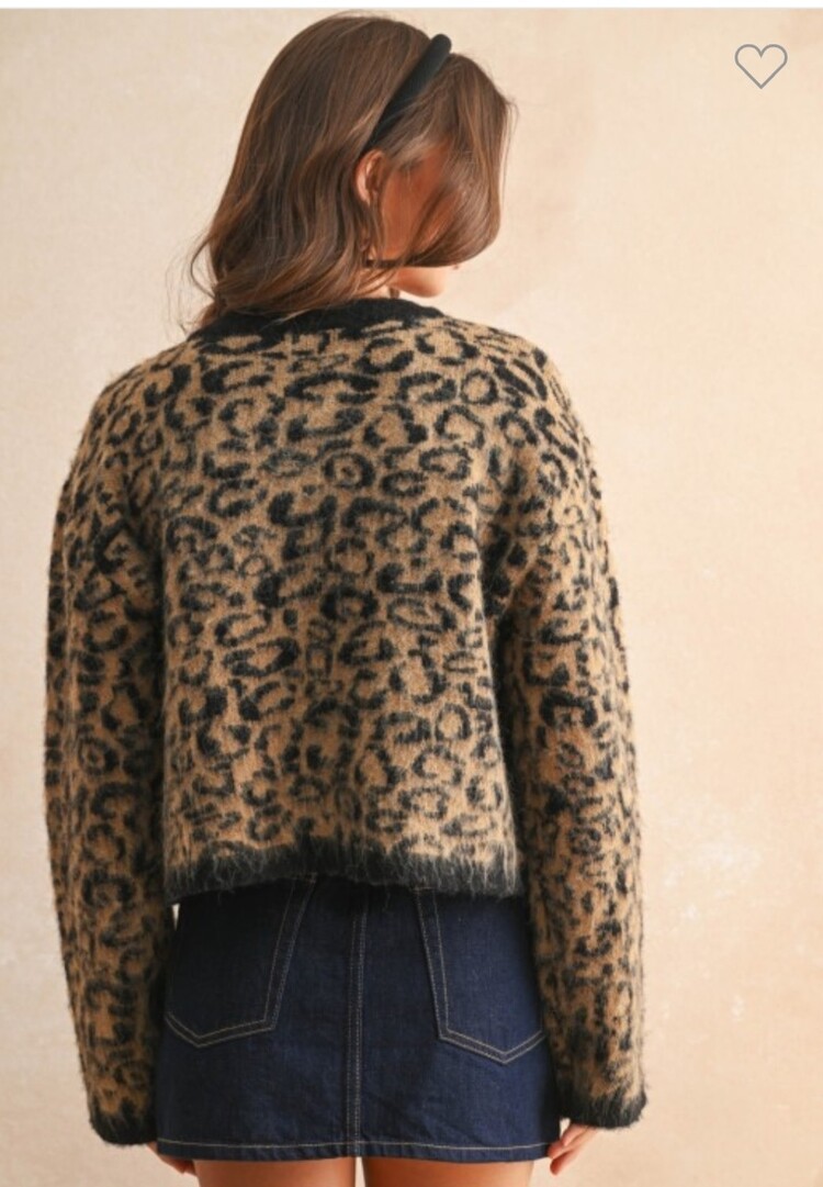 Miou Muse Leopard Print Cardigan