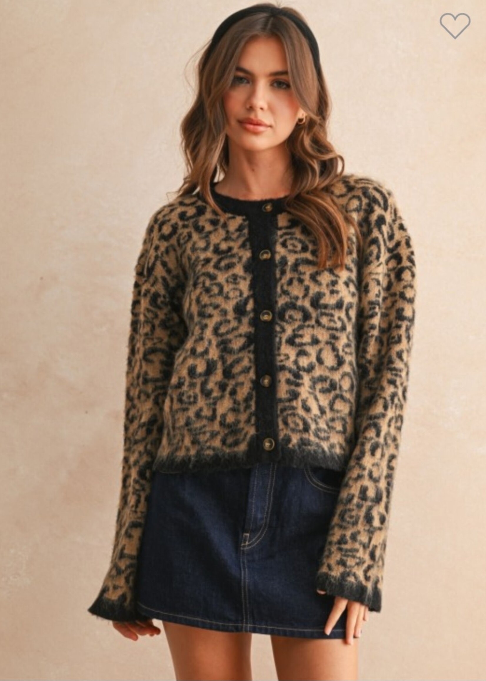 Miou Muse Leopard Print Cardigan