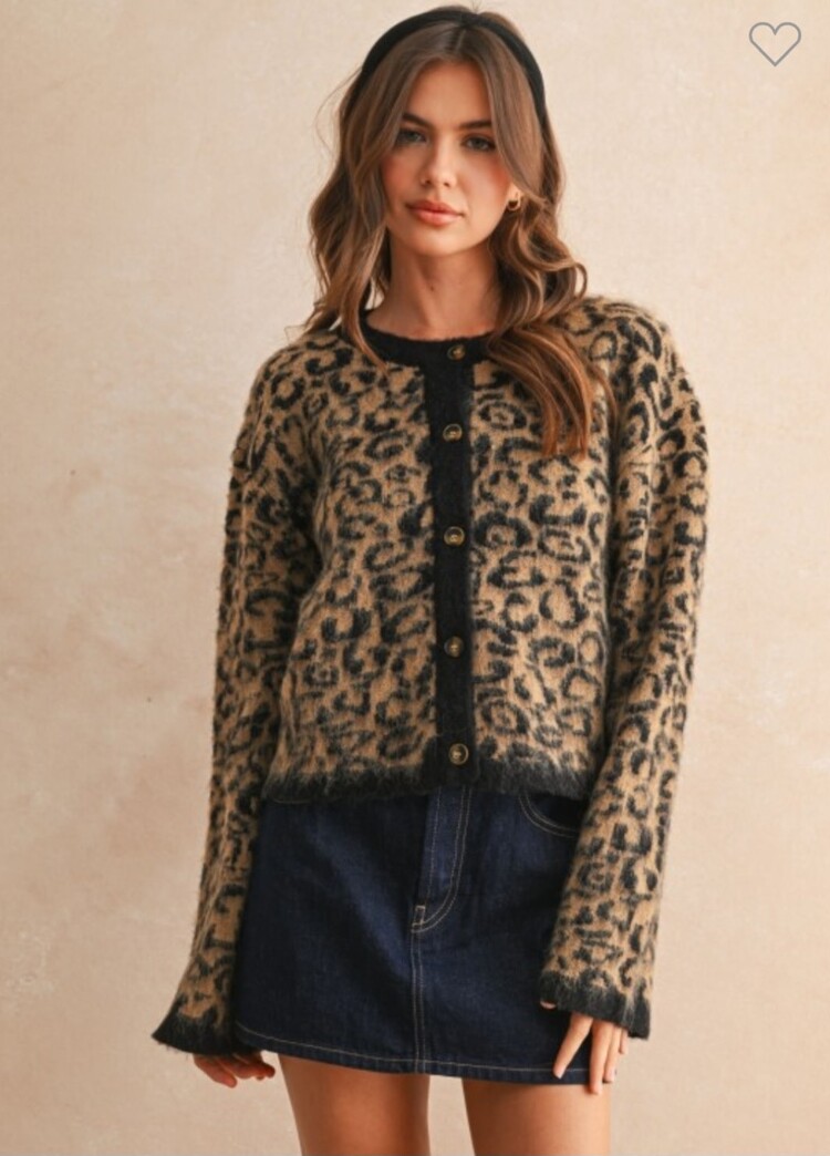 Miou Muse Leopard Print Cardigan