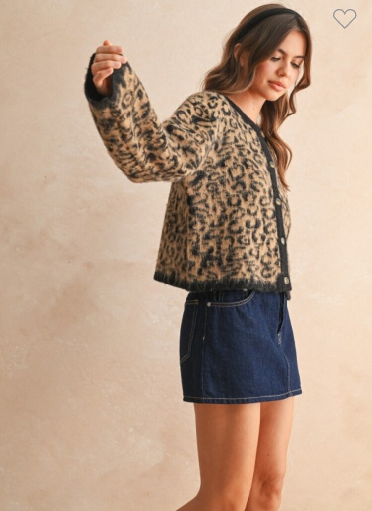 Miou Muse Leopard Print Cardigan