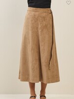 Able Suede A Line belted skirt