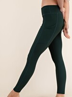 Rae Mode Nylon Rib Yoga Leggings with side pockets Regency Green