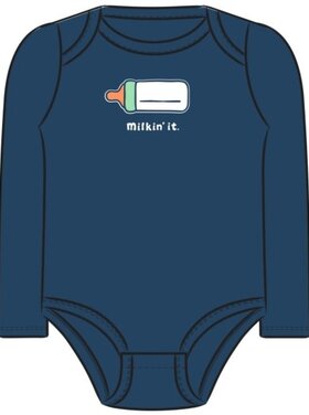 Life is Good MILKIN IT LONG SLEEVE CRUSHER BABY BODYS