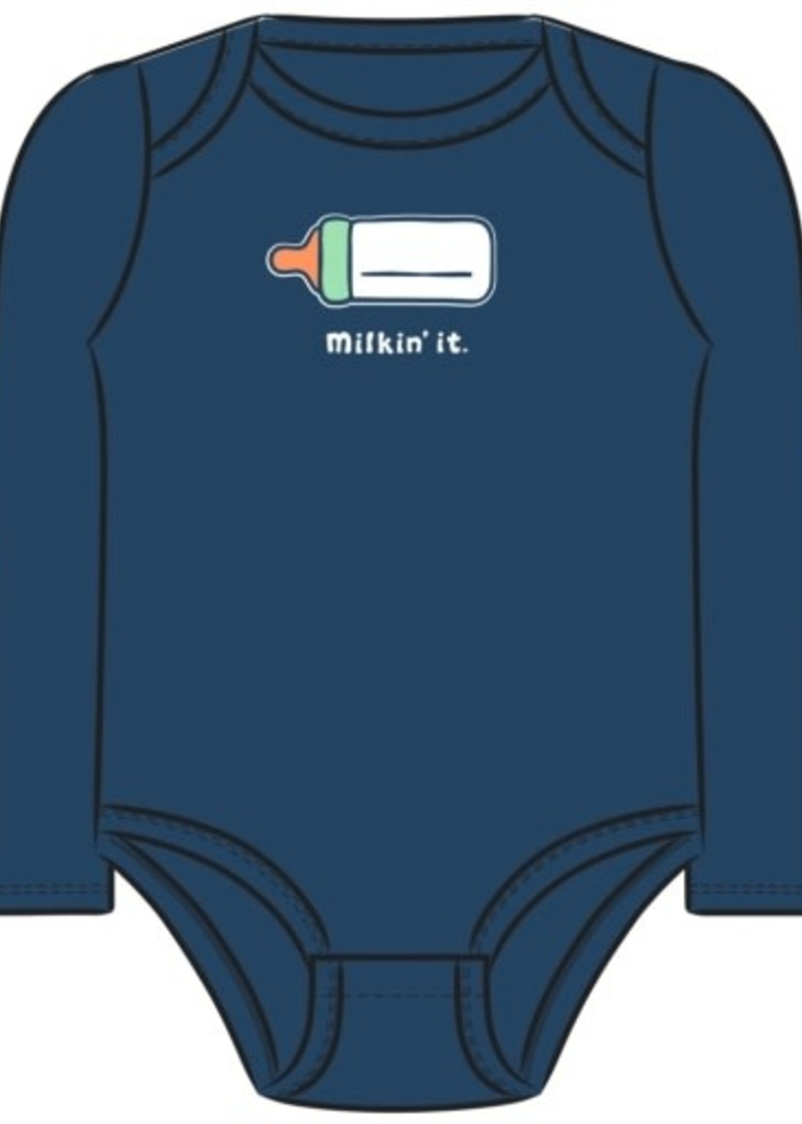 Life is Good MILKIN IT LONG SLEEVE CRUSHER BABY BODYS