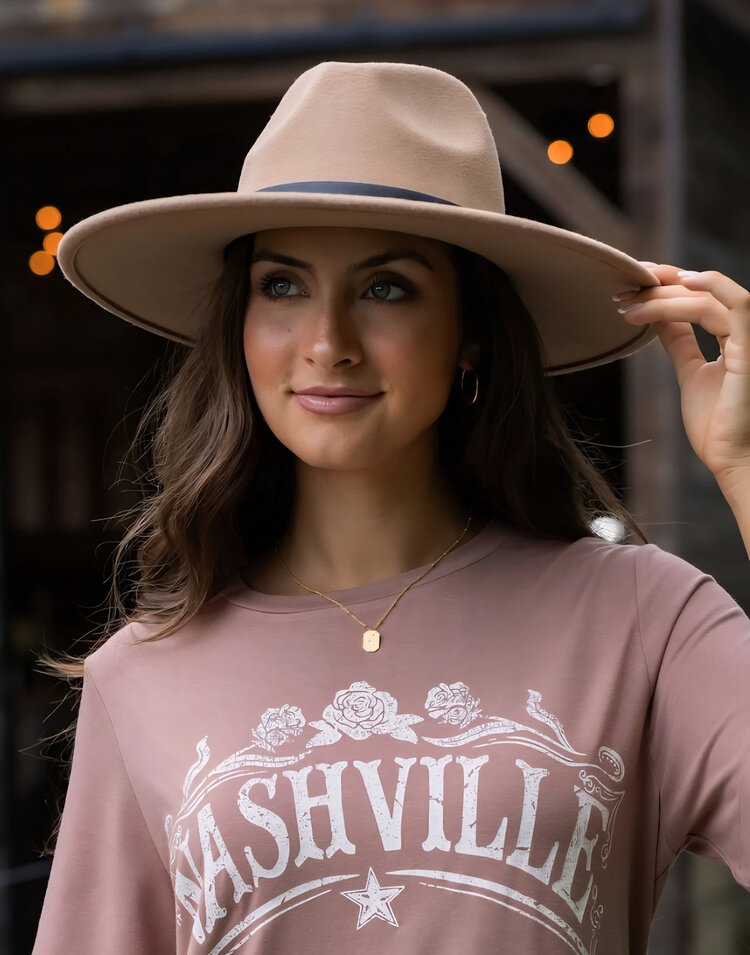 Grace & Lace Wide Brim felt hat