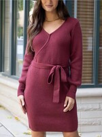 Grace & Lace Faux Wrap Holiday Sweater  Dress