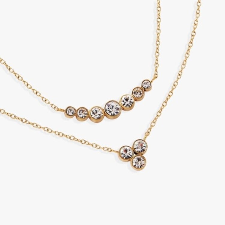 ALEX AND ANI double-layer crystal necklace