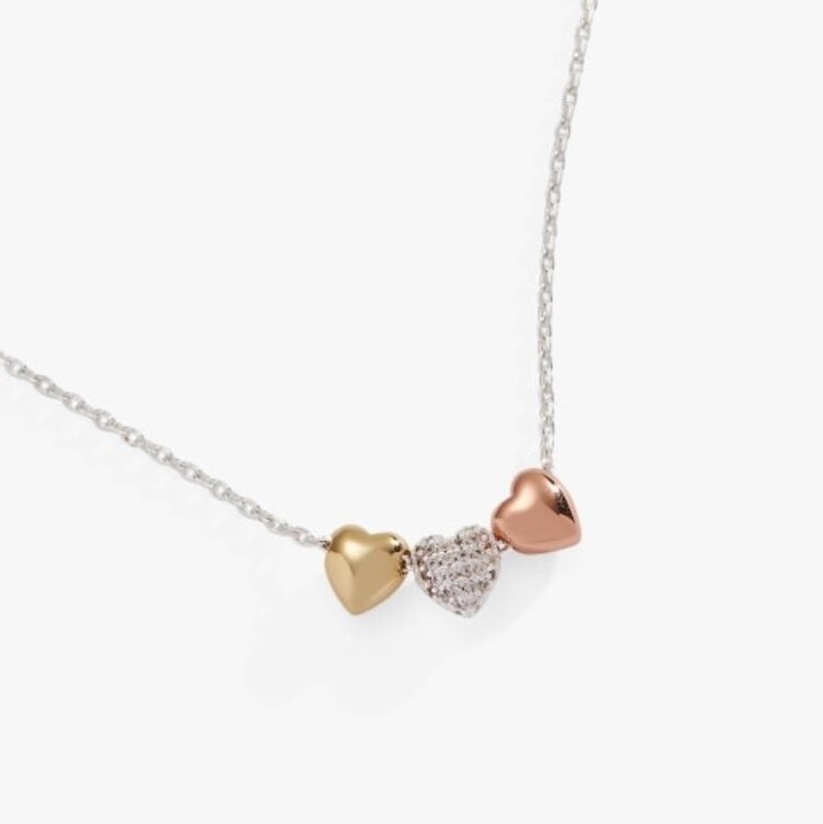 ALEX AND ANI crystal heart slider necklace