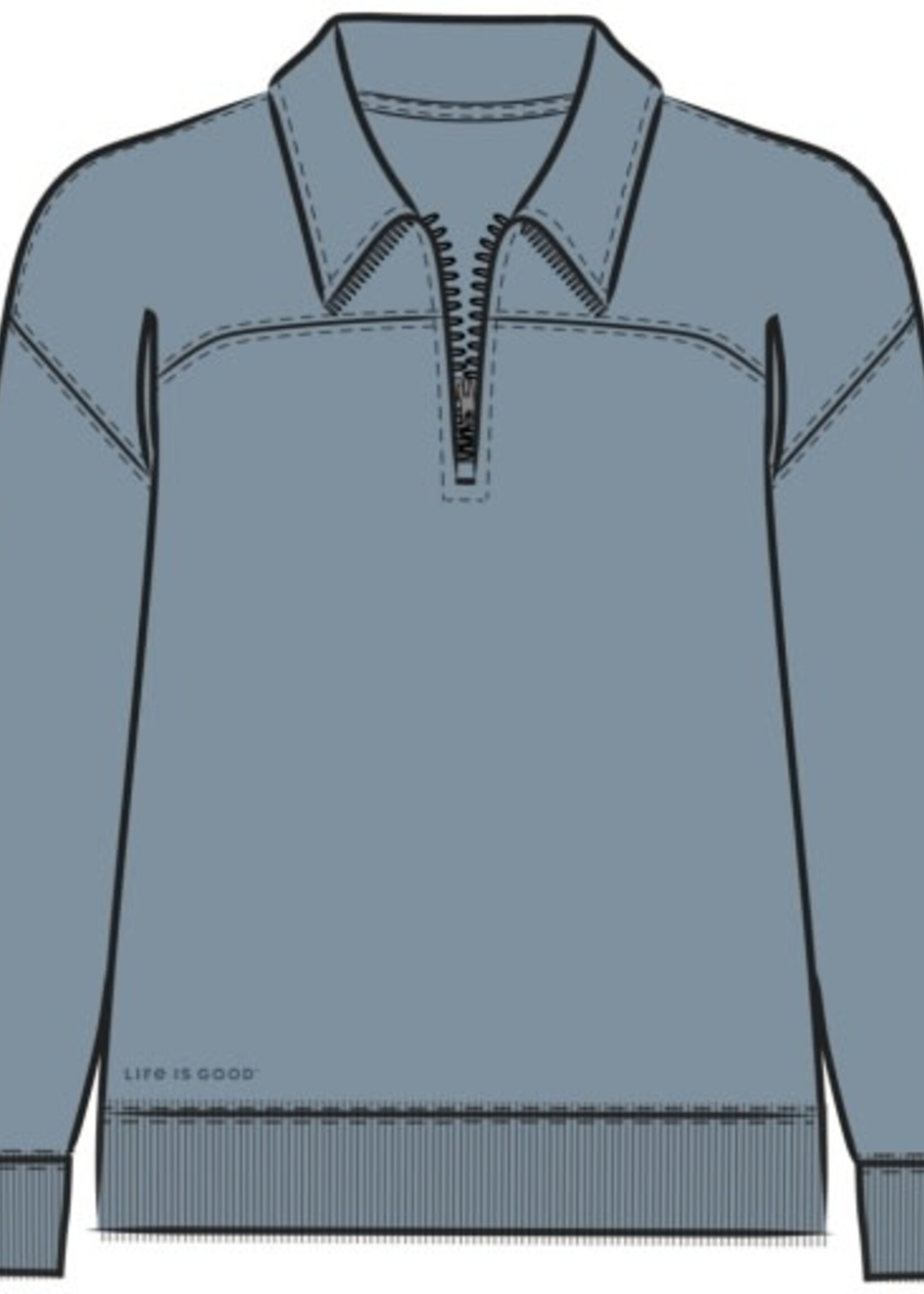 Life is Good WOMEN'S SOLID FRENCH TERRY BOXY QUARTER