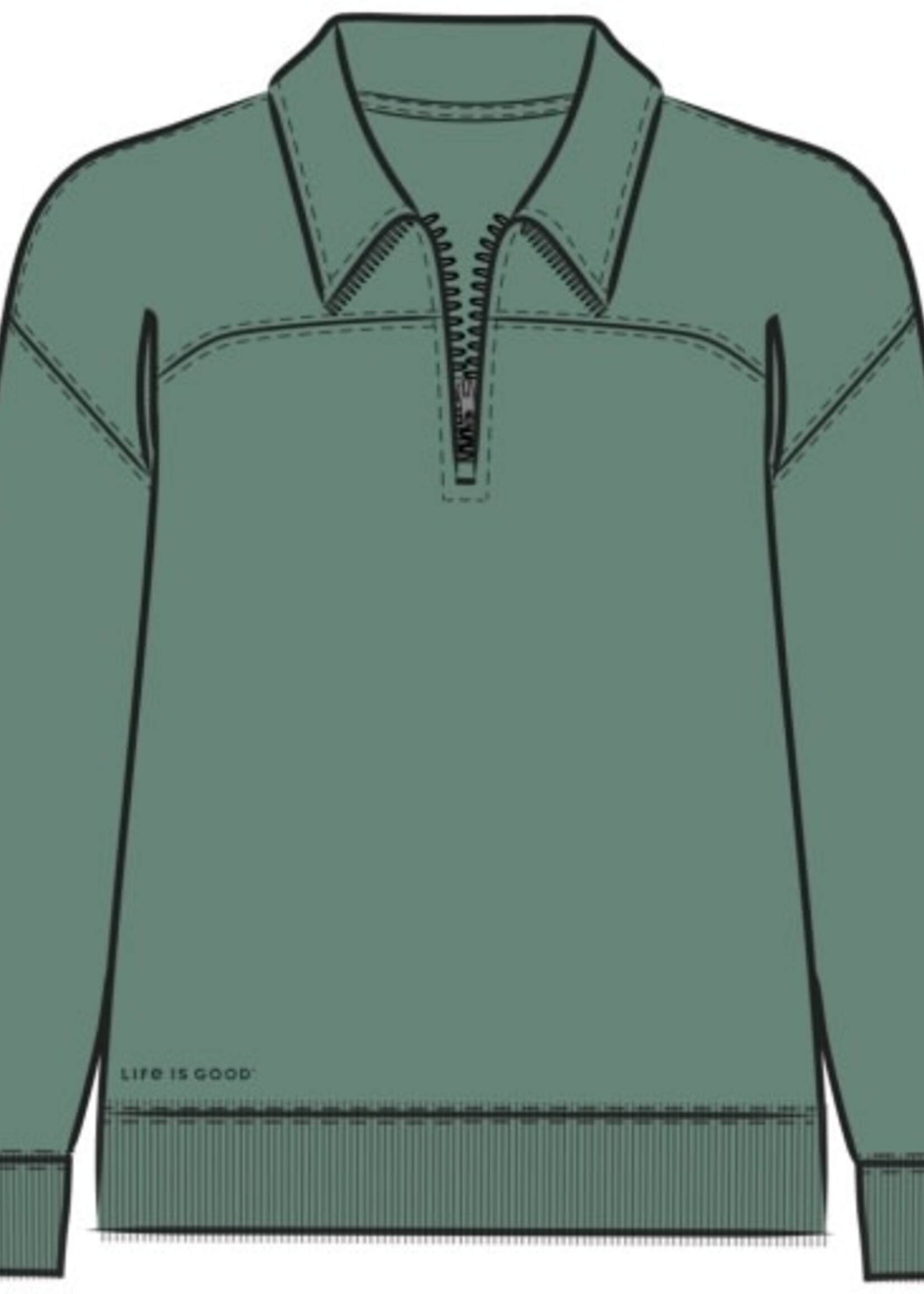 Life is Good WOMEN'S SOLID FRENCH TERRY BOXY QUARTER