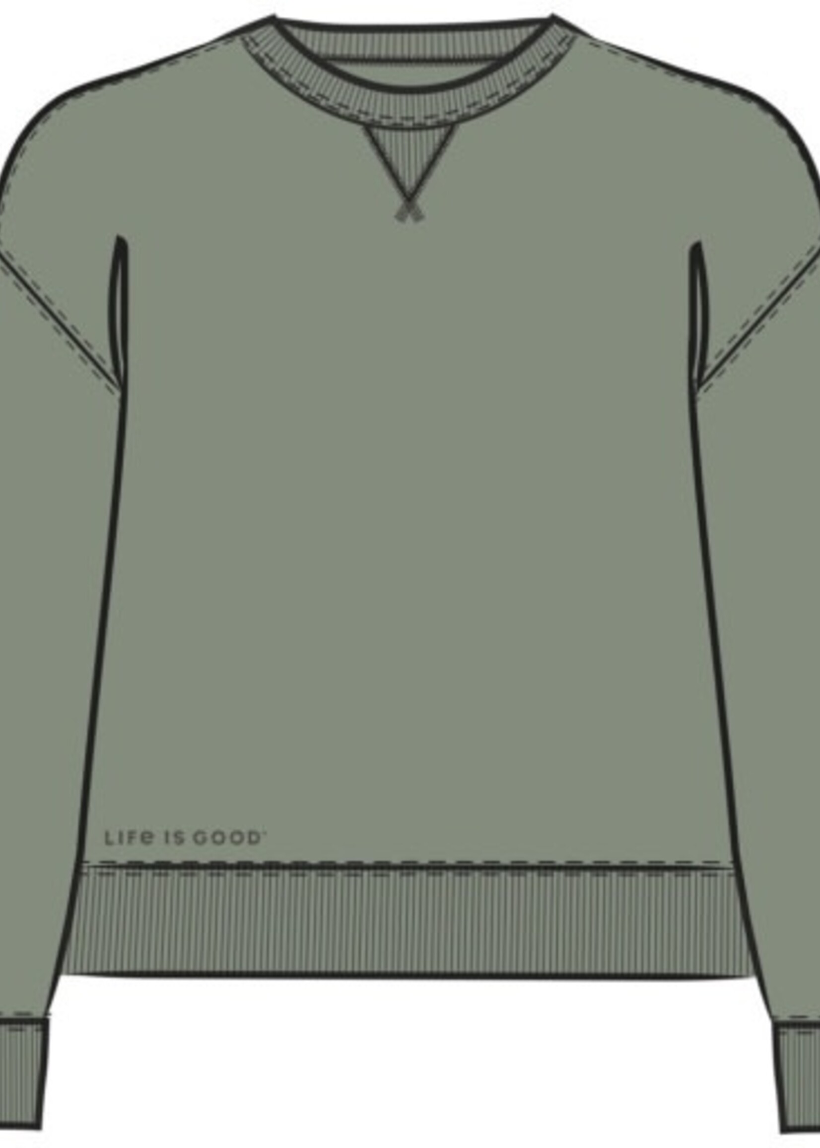Life is Good WOMEN'S SOLID FRENCH TERRY BOXY CREW