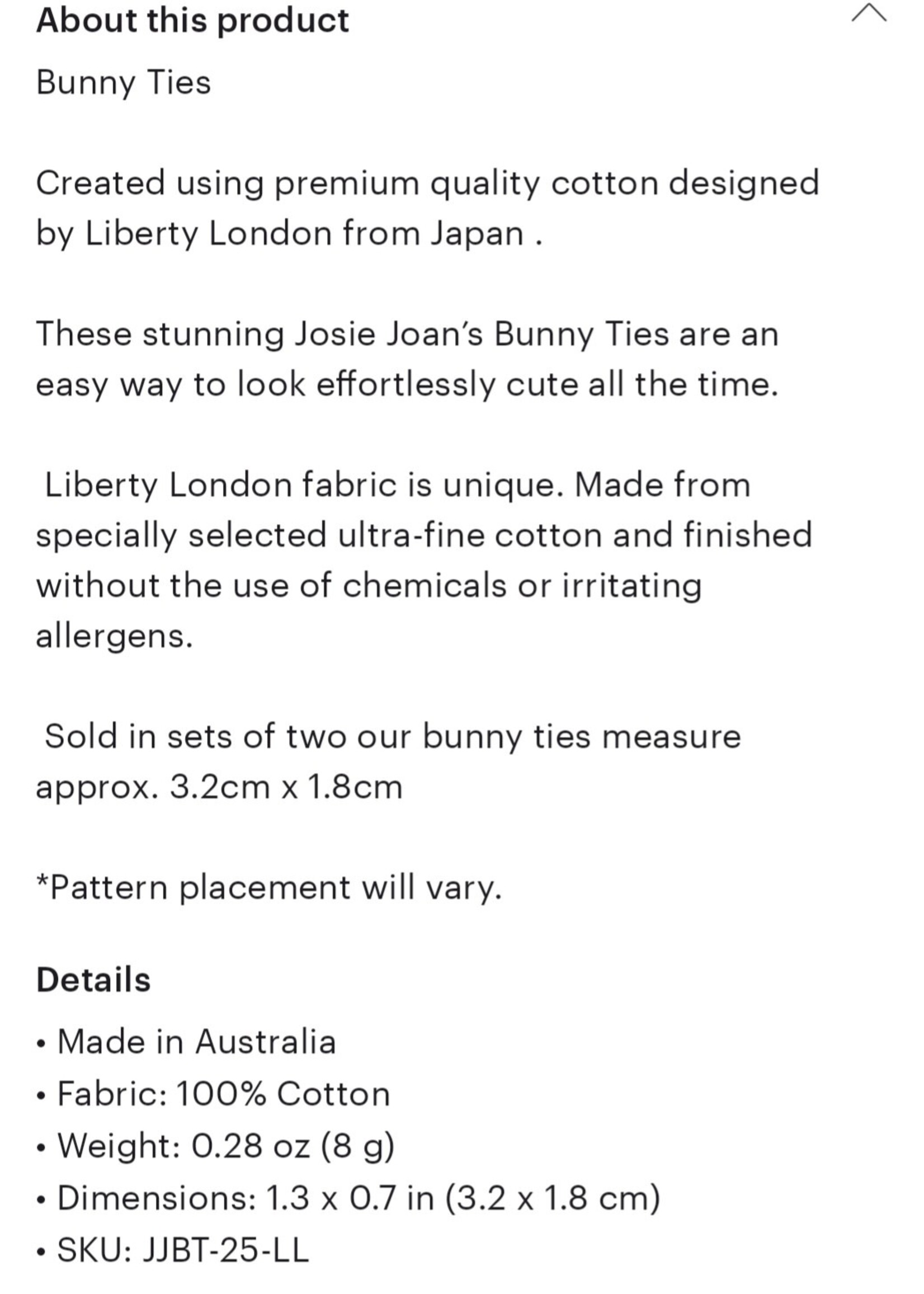 Josie Joans Athena Bunny Ties